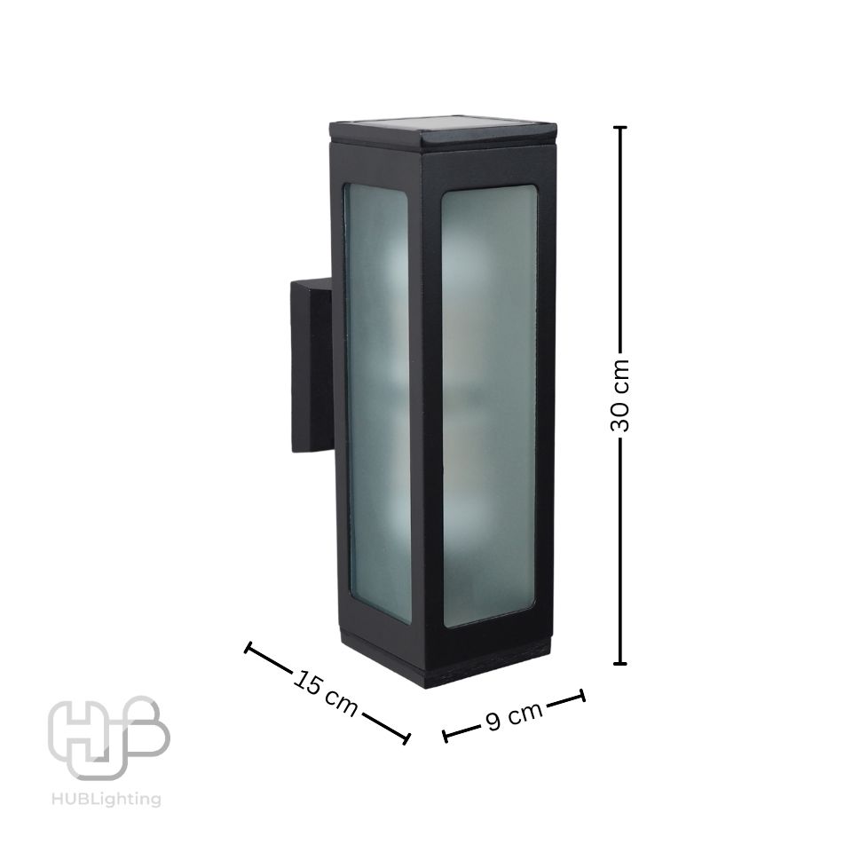 โคมไฟผนังภายนอก A0202 BK ดำ HUB LIGHTING