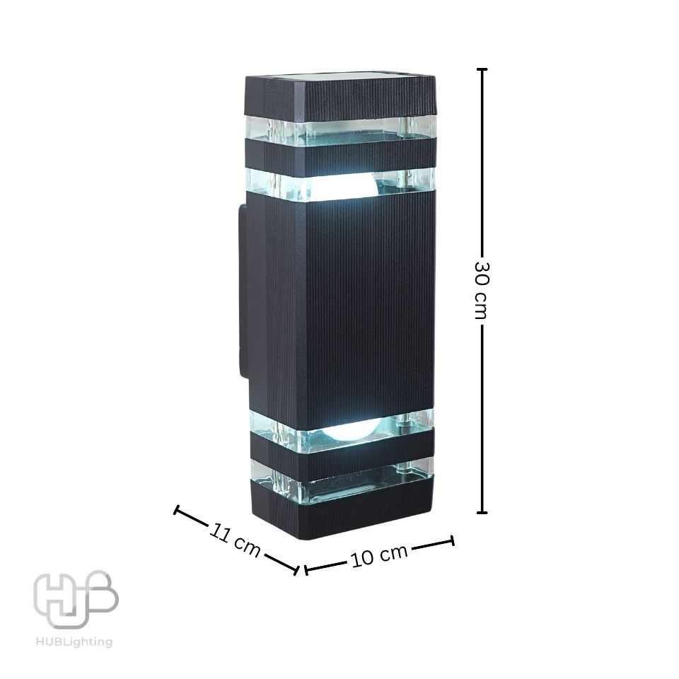 โคมไฟผนังภายนอก A0302 BK ดำ HUB LIGHTING