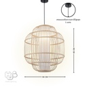 โคมไฟเพดาน PENDENT เดี่ยว C-7125 BAMBOO E27 ไม้ HUB LIGHTING