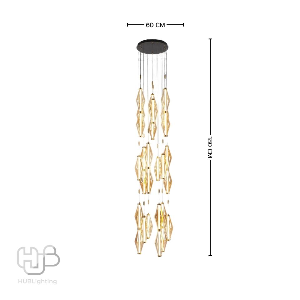 โคมไฟเพดาน PENDENT LED 68202-27-GDA Warmwhite 3000K HUB LIGHTING