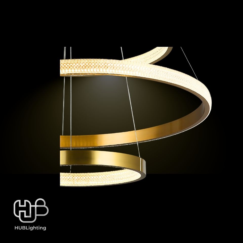 โคมไฟเพดาน PENDENT LED D230224/3A BRASS+CLEAR (400+600+800) HUB LIGHTING