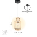 โคมไฟเพดาน PENDENT เดี่ยว C-5396 BAMBOO E27 ไม้ HUB LIGHTING