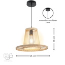 โคมไฟเพดาน PENDENT เดี่ยว C-5395 BAMBOO E27 ไม้ HUB LIGHTING
