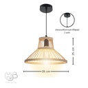 โคมไฟเพดาน PENDENT เดี่ยว C-5394 BAMBOO E27 ไม้ HUB LIGHTING