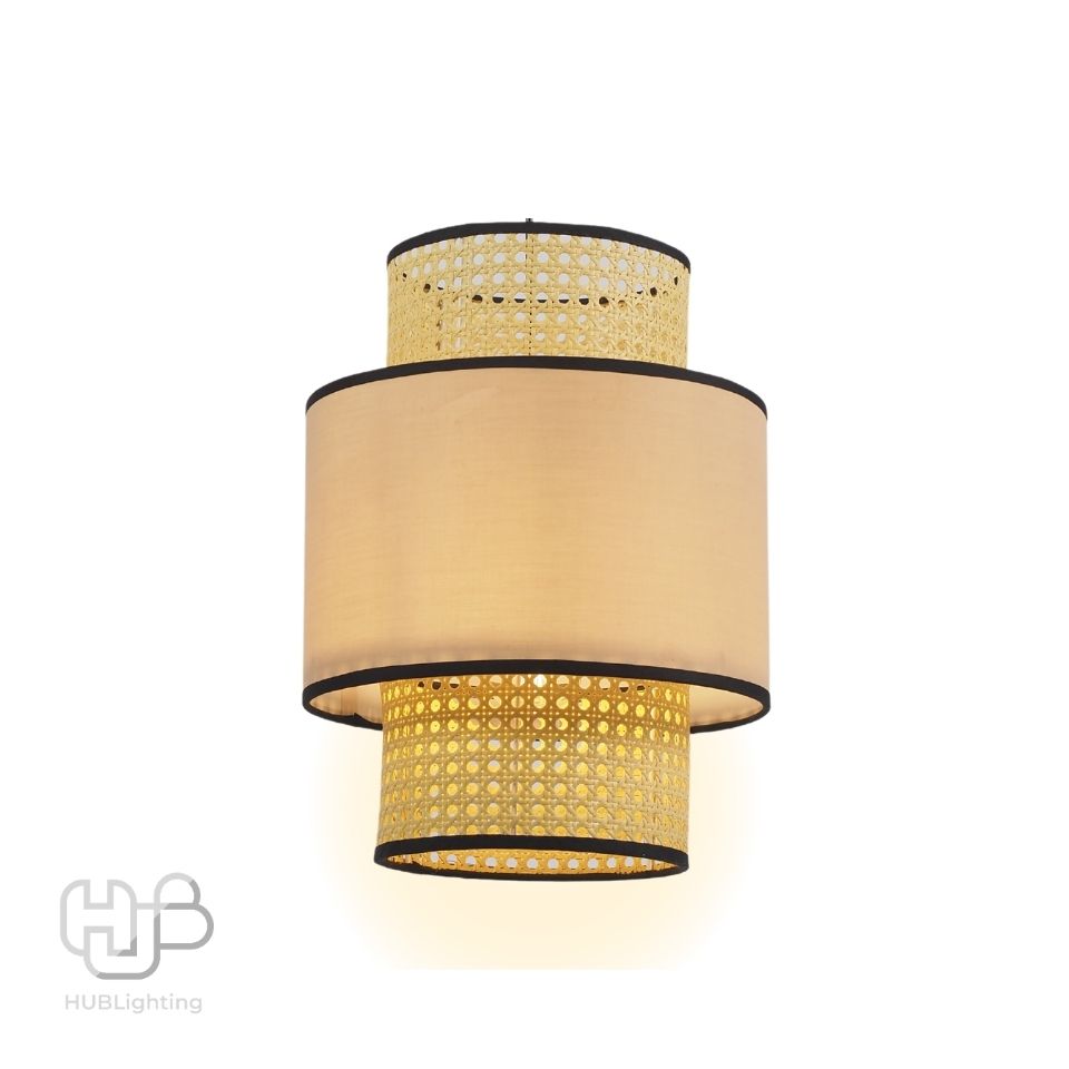 โคมไฟเพดาน PENDENT เดี่ยว G-130 RATTAN E27 ไม้ HUB LIGHTING