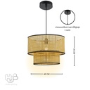 โคมไฟเพดาน PENDENT เดี่ยว G-128 RATTAN E27 ไม้ HUB LIGHTING