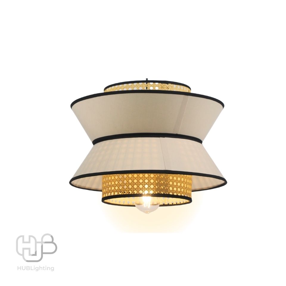 โคมไฟเพดาน PENDENT เดี่ยว G-125 RATTAN E27 ไม้ HUB LIGHTING
