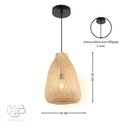 โคมไฟเพดาน PENDENT เดี่ยว C-5391 BAMBOO E27 ไม้ HUB LIGHTING