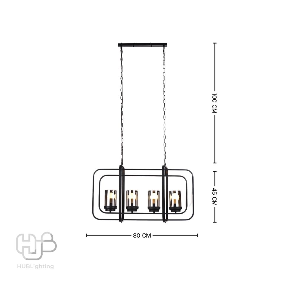 โคมไฟเพดาน PENDENT ช่อ 1102/4 BK HUB LIGHTING