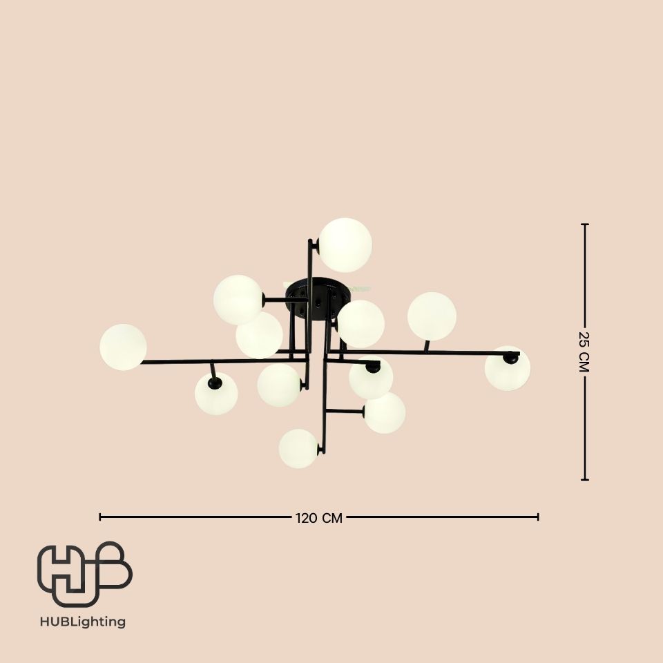 โคมไฟเพดาน PENDENT ช่อ 36148/12 BK G9 HUB LIGHTING