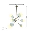 โคมไฟเพดาน PENDENT ช่อ D170517/6 AB+CLEAR GLASS G9 HUB LIGHTING