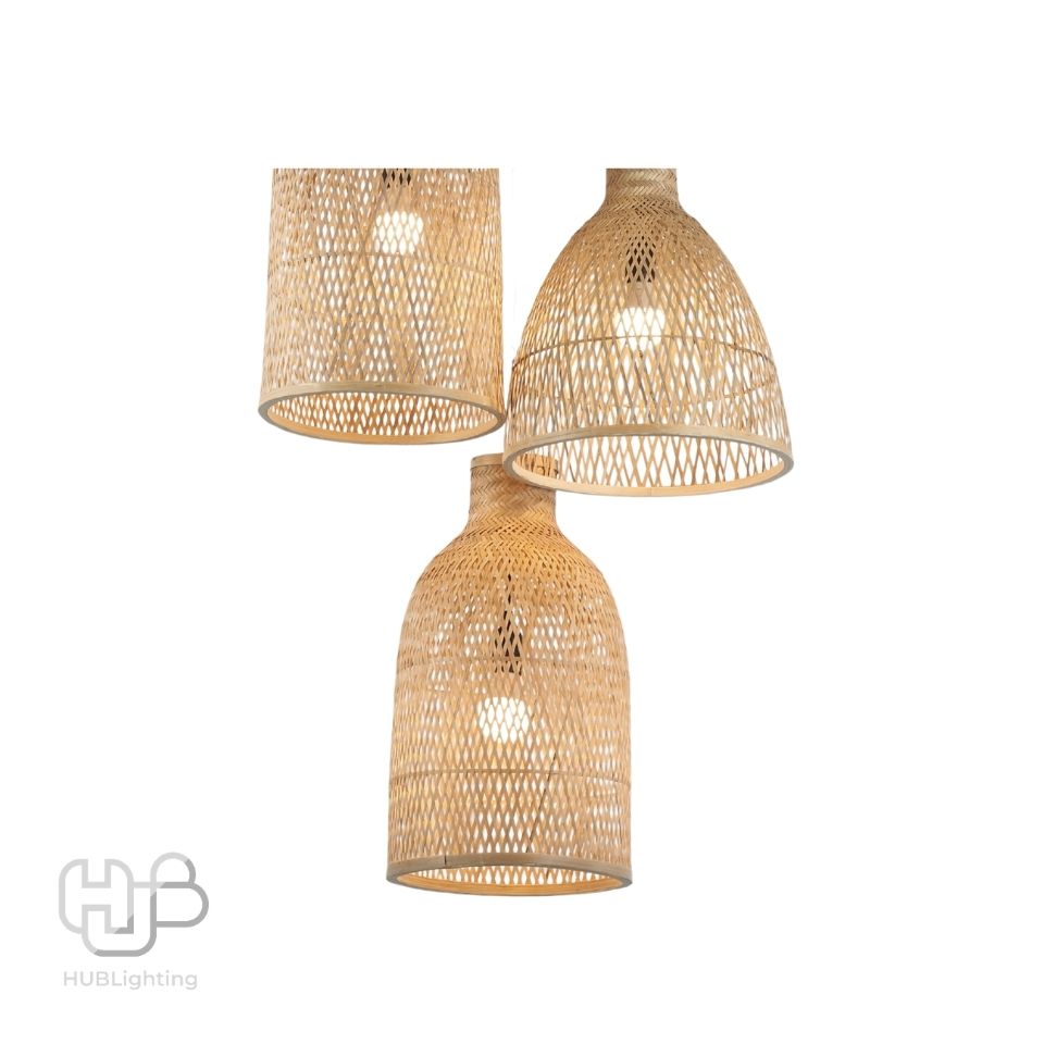 โคมไฟเพดาน PENDENT เดี่ยว C-5397 BAMBOO E27 ไม้ HUB LIGHTING