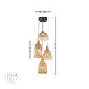 โคมไฟเพดาน PENDENT เดี่ยว C-5397 BAMBOO E27 ไม้ HUB LIGHTING