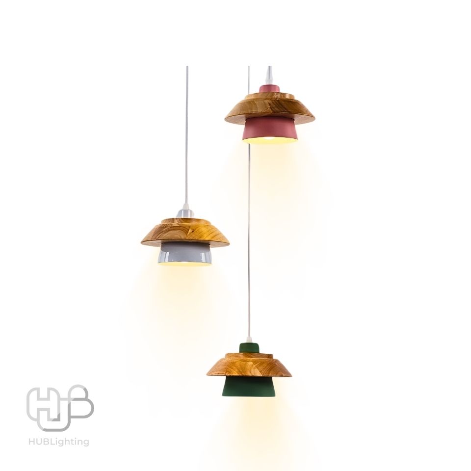 โคมไฟเพดาน PENDENT ช่อ 7794/3 WH+PK+GR HUB LIGHTING