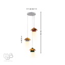 โคมไฟเพดาน PENDENT ช่อ 7794/3 WH+PK+GR HUB LIGHTING