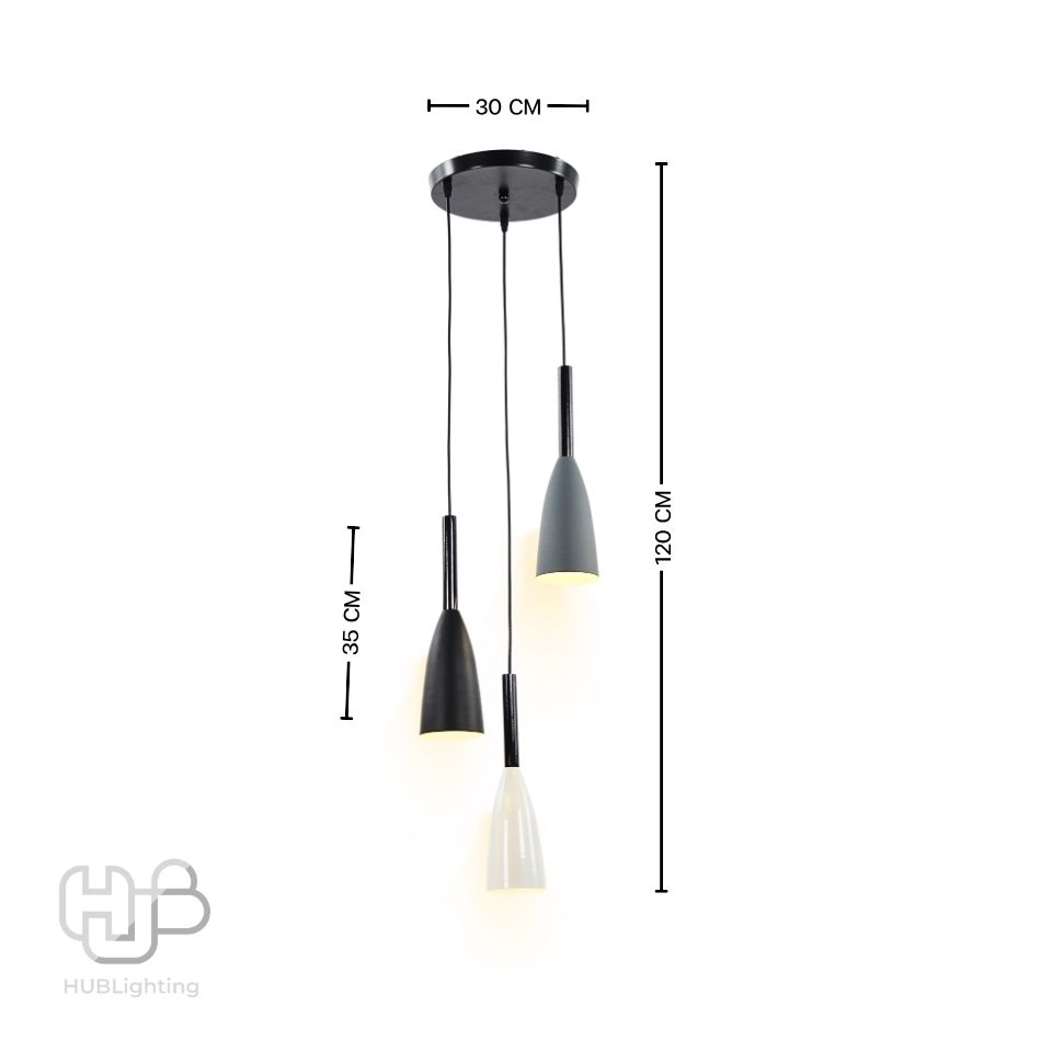 โคมไฟเพดาน PENDENT 3 ช่อ 1151-3 E27 HUB LIGHTING