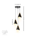 โคมไฟเพดาน PENDENT 3 ช่อ 7799/3 BK (180x250) E27 HUB LIGHTING