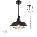 โคมไฟเพดาน PENDENT ช่อ 7943/1 BK (360x300) HUB LIGHTING