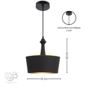 โคมไฟเพดาน PENDENT ช่อ 8011 BK (300x300) HUB LIGHTING