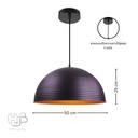 โคมไฟเพดาน PENDENT ช่อ 7822/1 BK (500x250) HUB LIGHTING