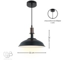 โคมไฟเพดาน PENDENT ช่อ 7932/1 BK (310x250) HUB LIGHTING