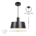 โคมไฟเพดาน PENDENT ช่อ 7923-1 BK (350x250) HUB LIGHTING