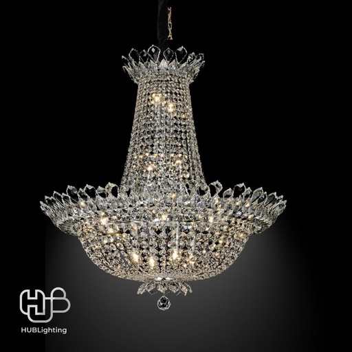 [DWCE0012] โคมไฟเพดาน CHANDELIER คริสตัล JYP934CH-D60 เงิน 14x E14 HUB LIGHTING