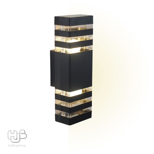 [DWAO0008] โคมไฟผนังภายนอก A2604 BK ดำ HUB LIGHTING
