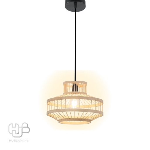 [DWCE0103] โคมไฟเพดาน PENDENT เดี่ยว C-5393 BAMBOO E27 ไม้ HUB LIGHTING