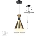 โคมไฟเพดาน PENDENT เดี่ยว 7467/1 GD (200x300) E27 HUB LIGHTING