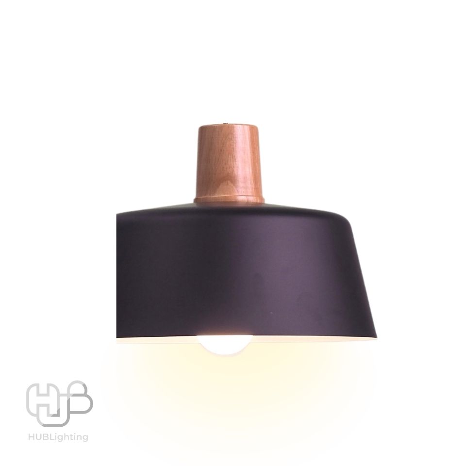 โคมไฟเพดาน PENDENT ช่อ 1039/1 BK+WOOD (300x250) HUB LIGHTING