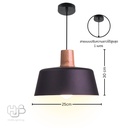 โคมไฟเพดาน PENDENT ช่อ 1039/1 BK+WOOD (300x250) HUB LIGHTING