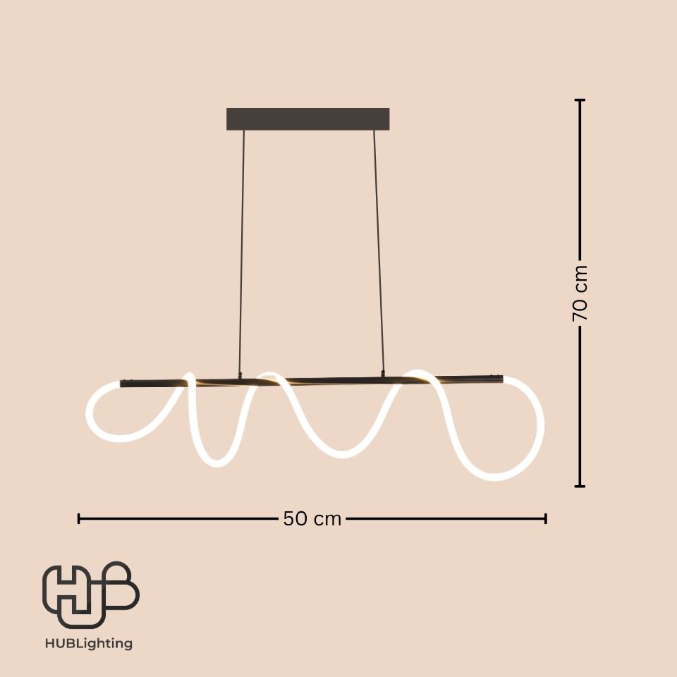 โคมไฟเพดาน PENDENT LED 66184-1.2BK ขาว Warmwhite 3000K HUB LIGHTING