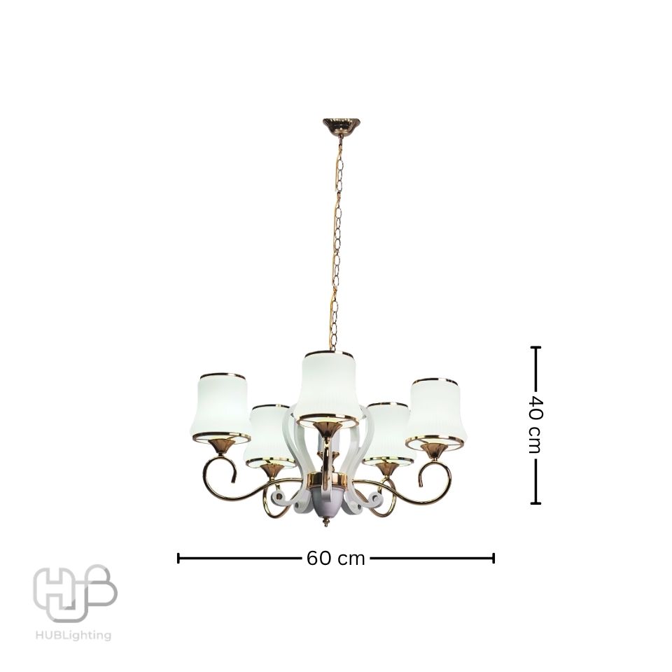 โคมไฟเพดาน PENDENT ช่อ 7901A/5 FGD+WT E27 HUB LIGHTING