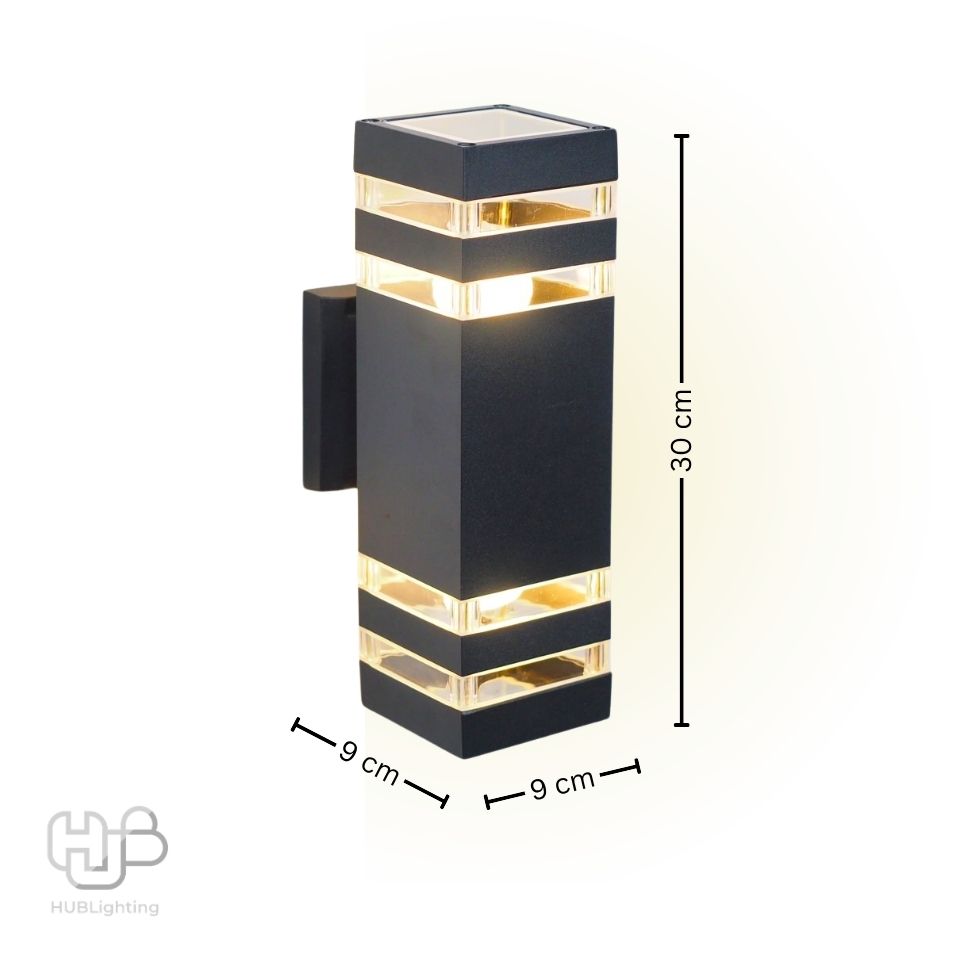 โคมไฟผนังภายนอก A2406 BK ดำ HUB LIGHTING
