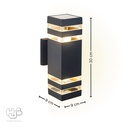 โคมไฟผนังภายนอก A2406 BK ดำ HUB LIGHTING