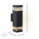 โคมไฟผนังภายนอก A2404 BK ดำ HUB LIGHTING