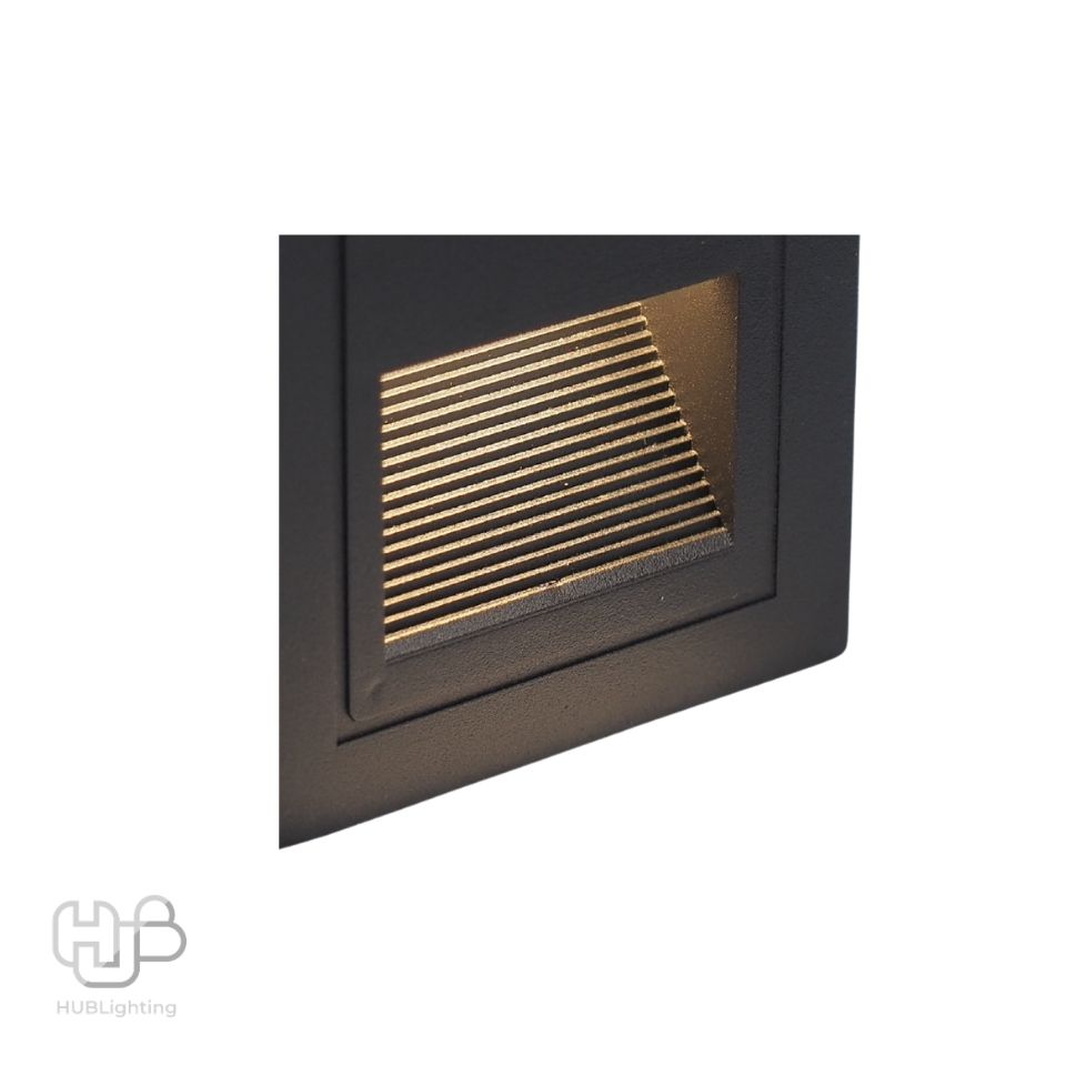 โคมไฟผนัง STEP LIGHT ฝัง B1155 BK (86x86) ดำ Warmwhite 3000K HUB LIGHTING