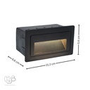 โคมไฟผนัง STEP LIGHT ฝัง B1156 BK (105x65) ดำ Warmwhite 3000K HUB LIGHTING