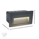 โคมไฟผนัง STEP LIGHT ฝัง B1156 GY (105x65) เทา Warmwhite 3000K HUB LIGHTING