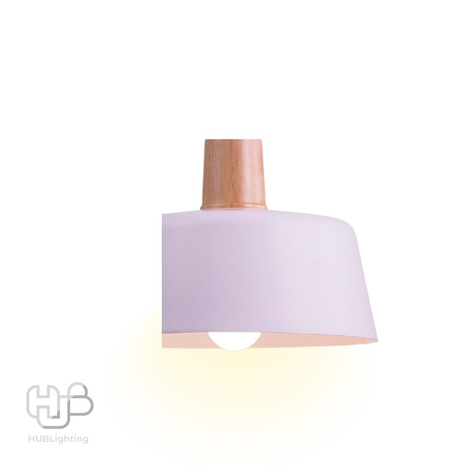 โคมไฟเพดาน PENDENT ช่อ 1039/1 WH+WOOD (300x250) HUB LIGHTING