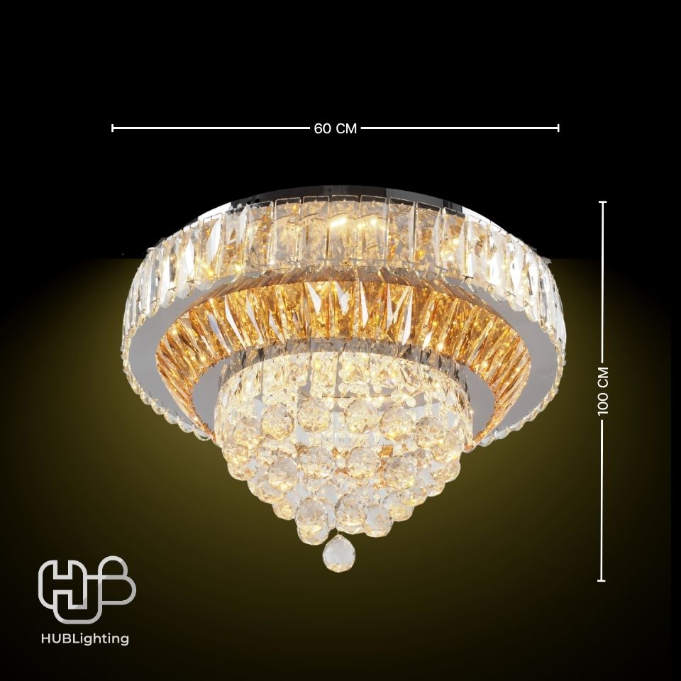 โคมไฟเพดาน CEILING คริสตัล 61268-600 กลม HUB LIGHTING