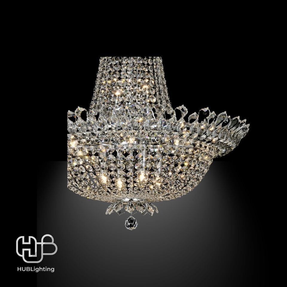 โคมไฟเพดาน CHANDELIER คริสตัล JYP934CH-D60 เงิน 14x E14 HUB LIGHTING