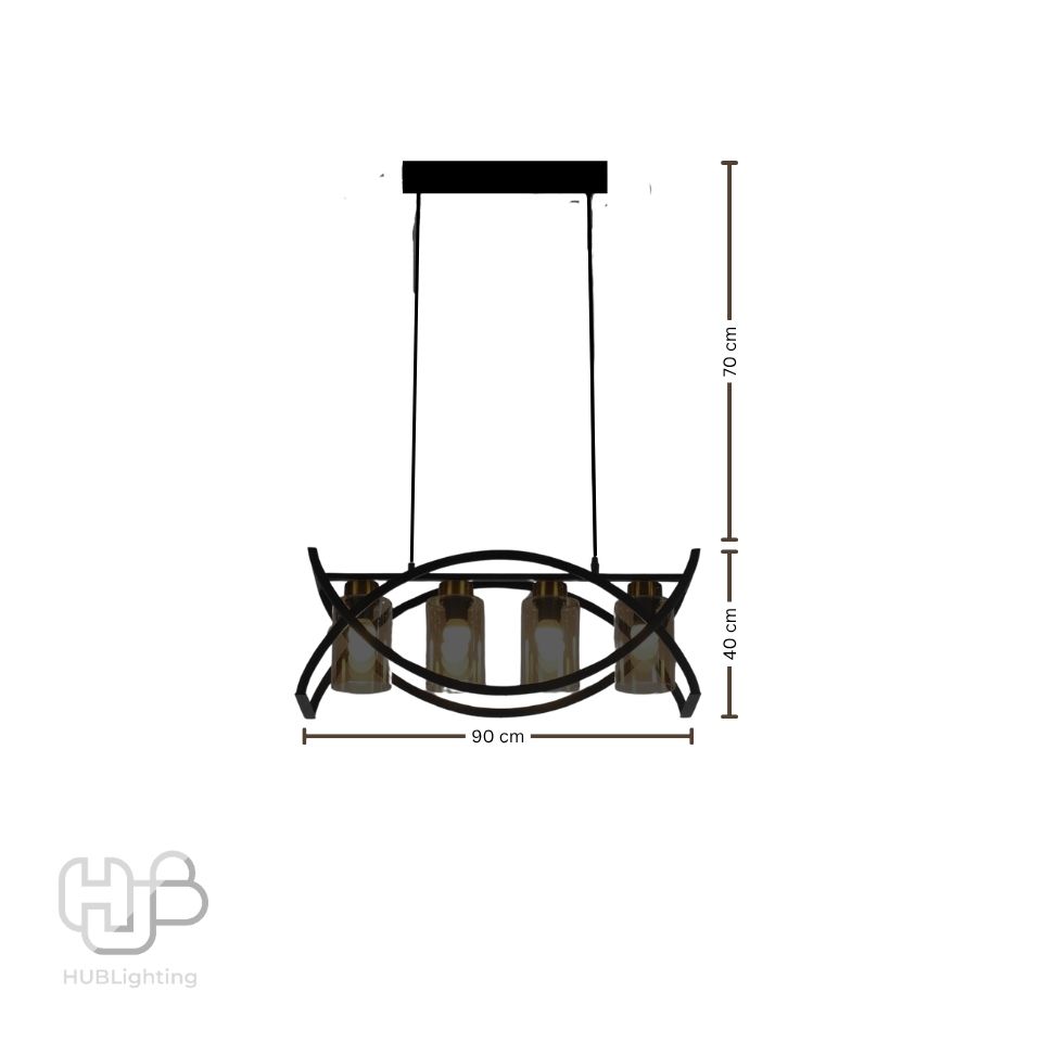 โคมไฟเพดาน PENDENT 4 ช่อ 5563-4 E27 HUB LIGHTING