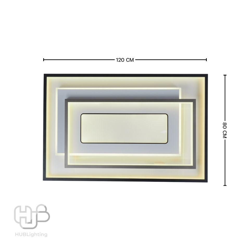 โคมไฟเพดาน CEILING LED 9502 RECTANGLE (1200x800) 3 Color HUB LIGHTING