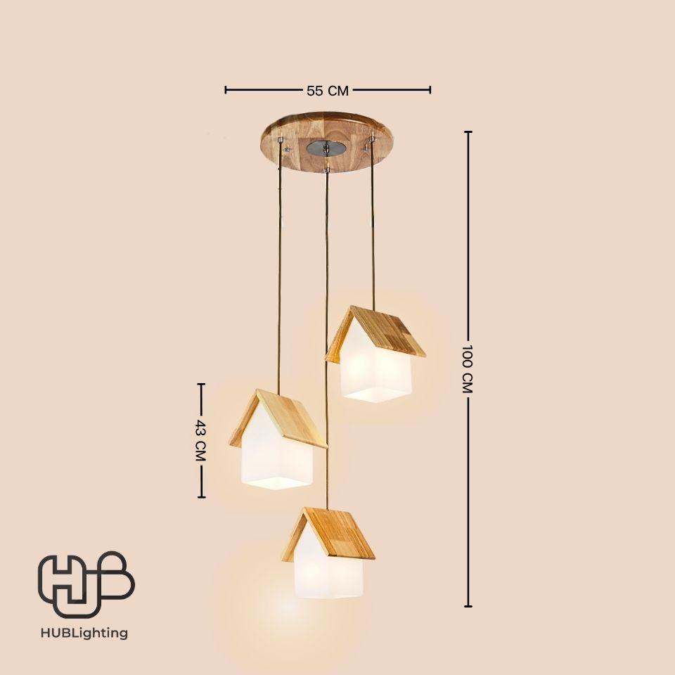 โคมไฟเพดาน PENDENT 3 ช่อ BM7200-3 E27 HUB LIGHTING