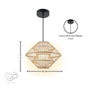 โคมไฟเพดาน PENDENT เดี่ยว C-7124 BAMBOO E27 ไม้ HUB LIGHTING