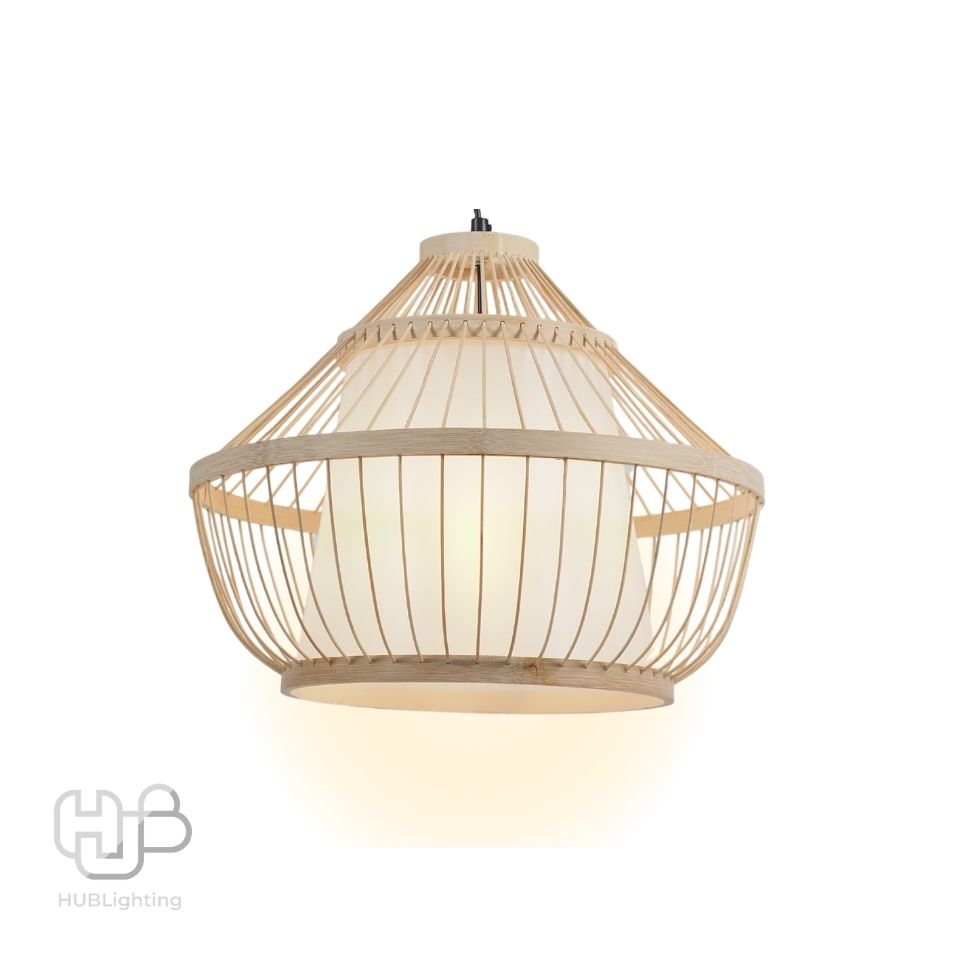 โคมไฟเพดาน PENDENT เดี่ยว C-7122 BAMBOO E27 ไม้ HUB LIGHTING
