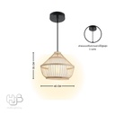 โคมไฟเพดาน PENDENT เดี่ยว C-7122 BAMBOO E27 ไม้ HUB LIGHTING