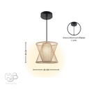 โคมไฟเพดาน PENDENT เดี่ยว C-7144 BAMBOO E27 ไม้ HUB LIGHTING